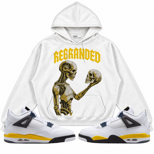Rebranded Studios apparel — front styled with matching sneakers