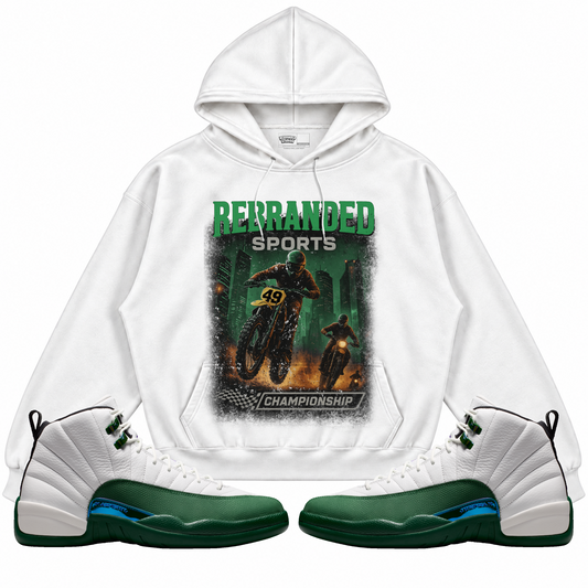 Rebranded Studios apparel — front styled with matching sneakers