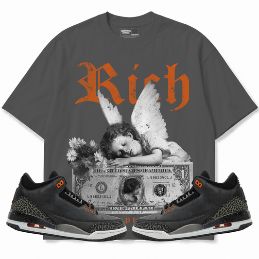 Rebranded Studios apparel — front styled with matching sneakers
