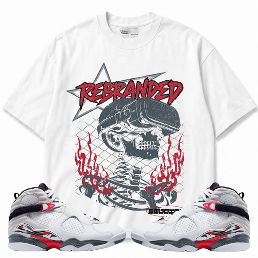 Rebranded Studios apparel — front styled with matching sneakers