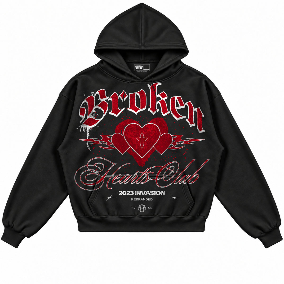 Rebranded Studios apparel — front without sneakers