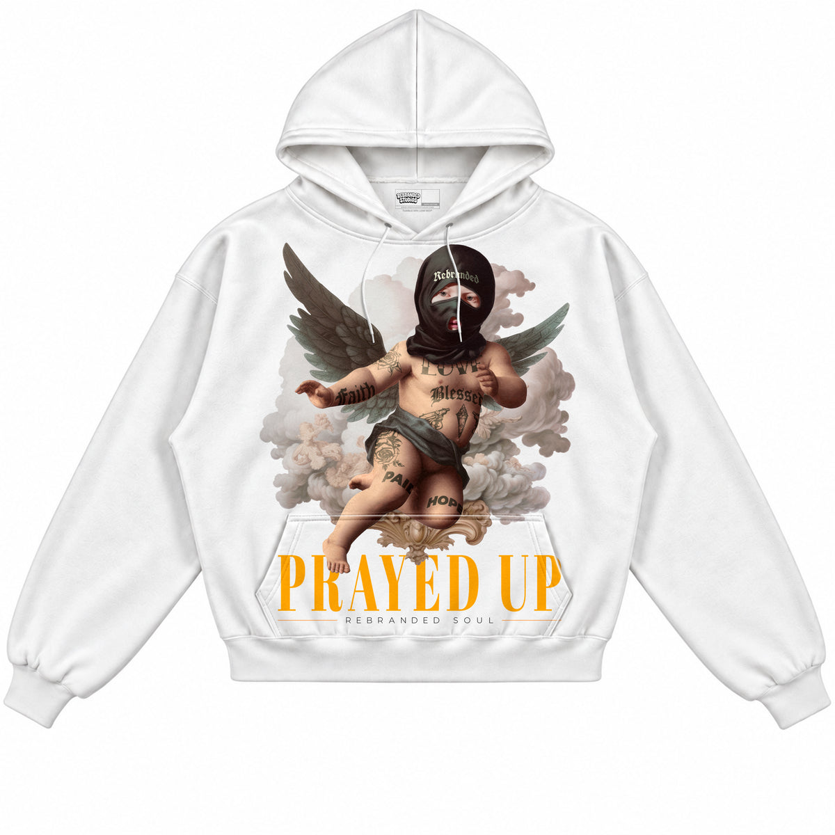Rebranded Studios apparel — front without sneakers
