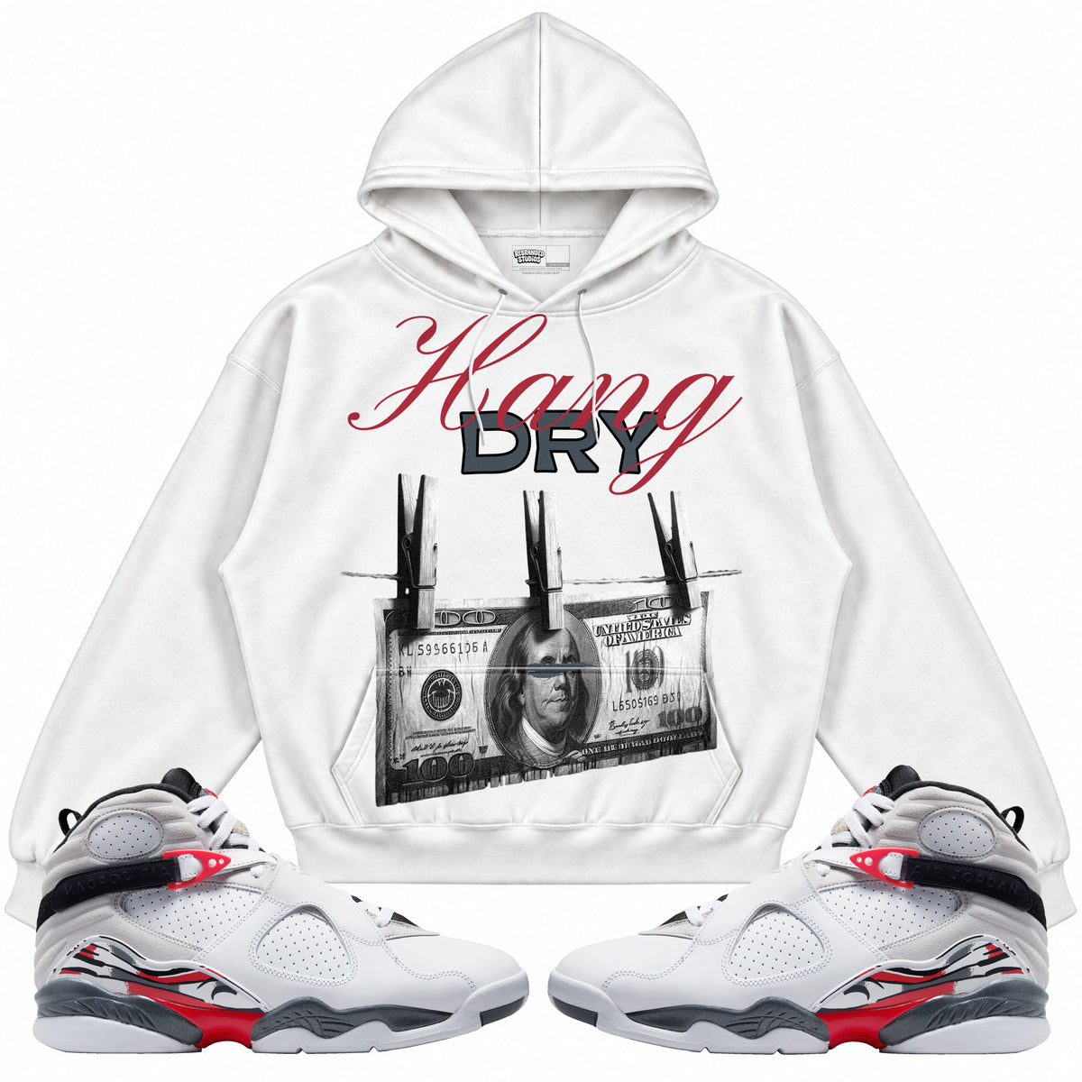 Rebranded Studios apparel — front styled with matching sneakers