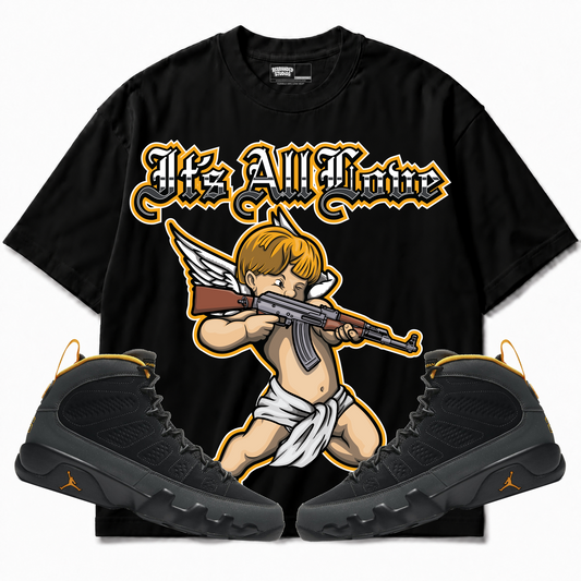 Rebranded Studios apparel — front styled with matching sneakers