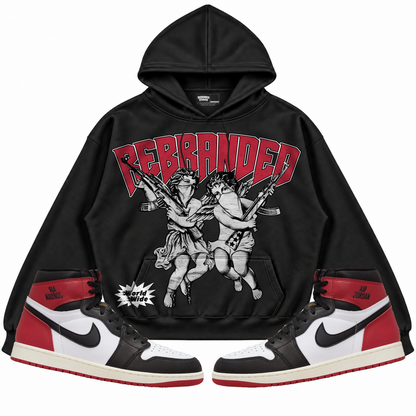 Rebranded Studios apparel — front styled with matching sneakers