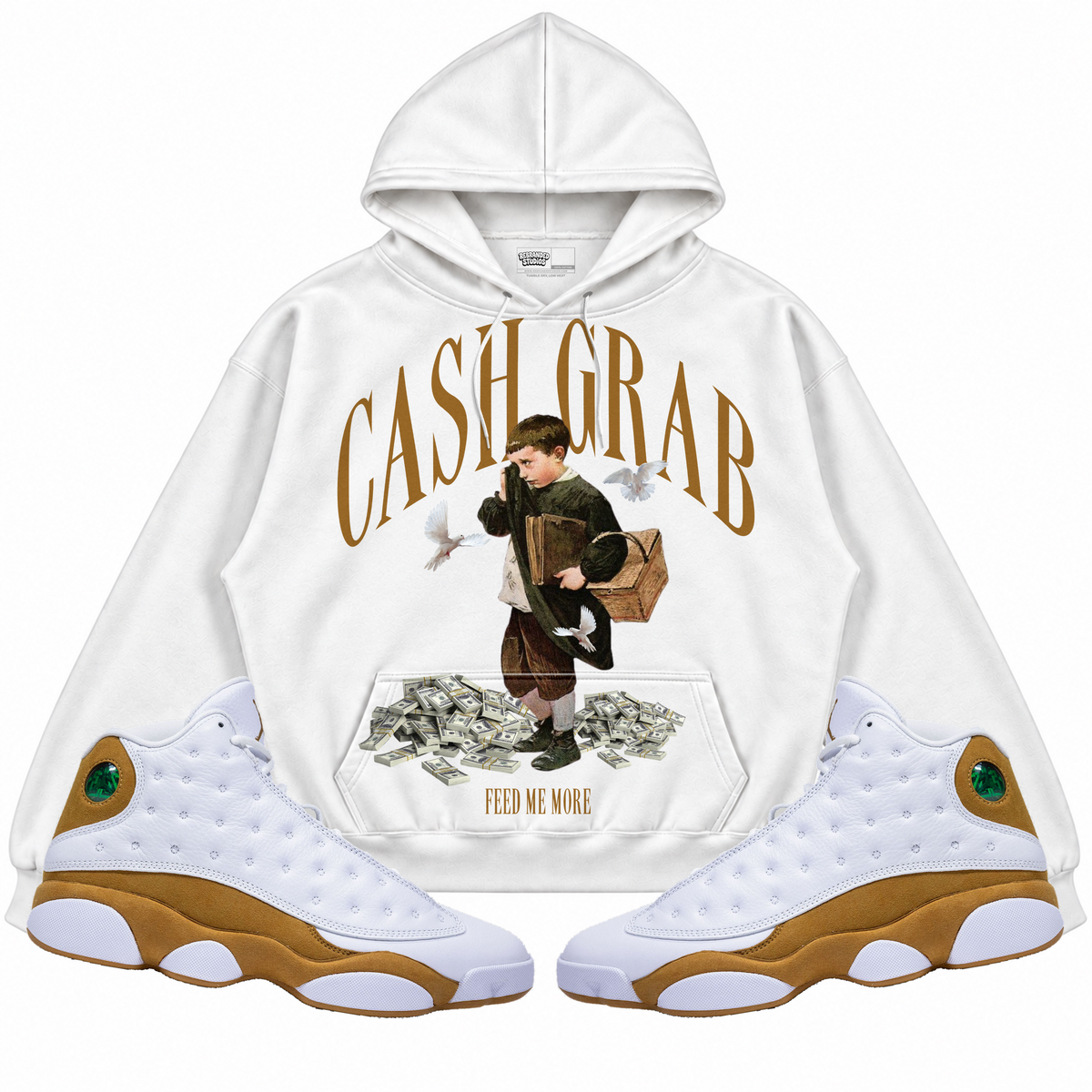 Rebranded Studios apparel — front styled with matching sneakers