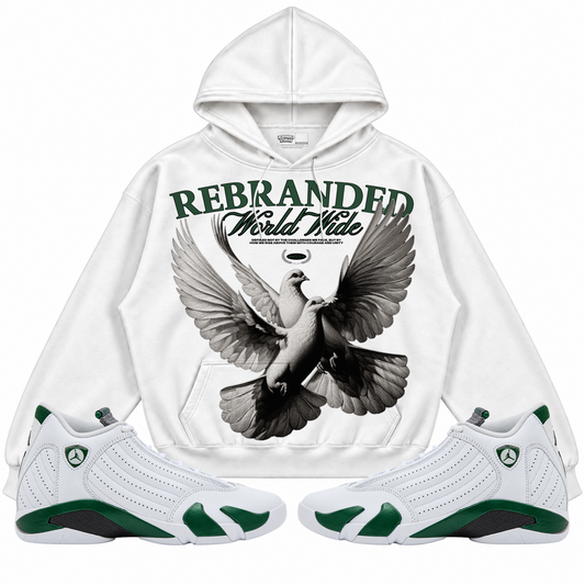 Rebranded Studios apparel — front styled with matching sneakers