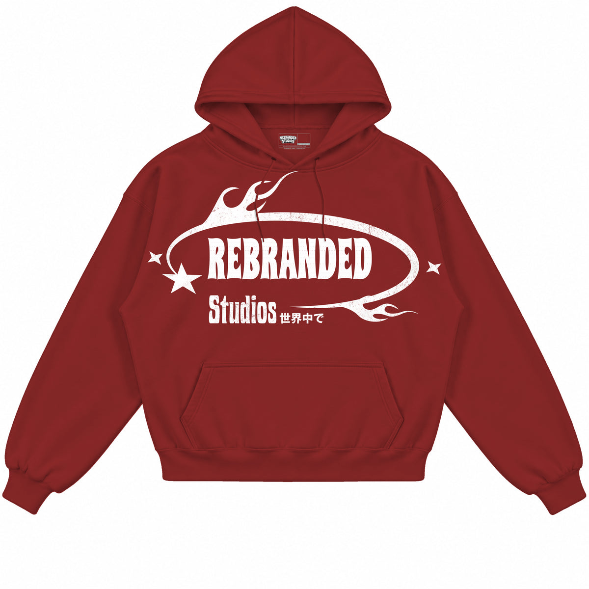 Rebranded Studios apparel — front without sneakers