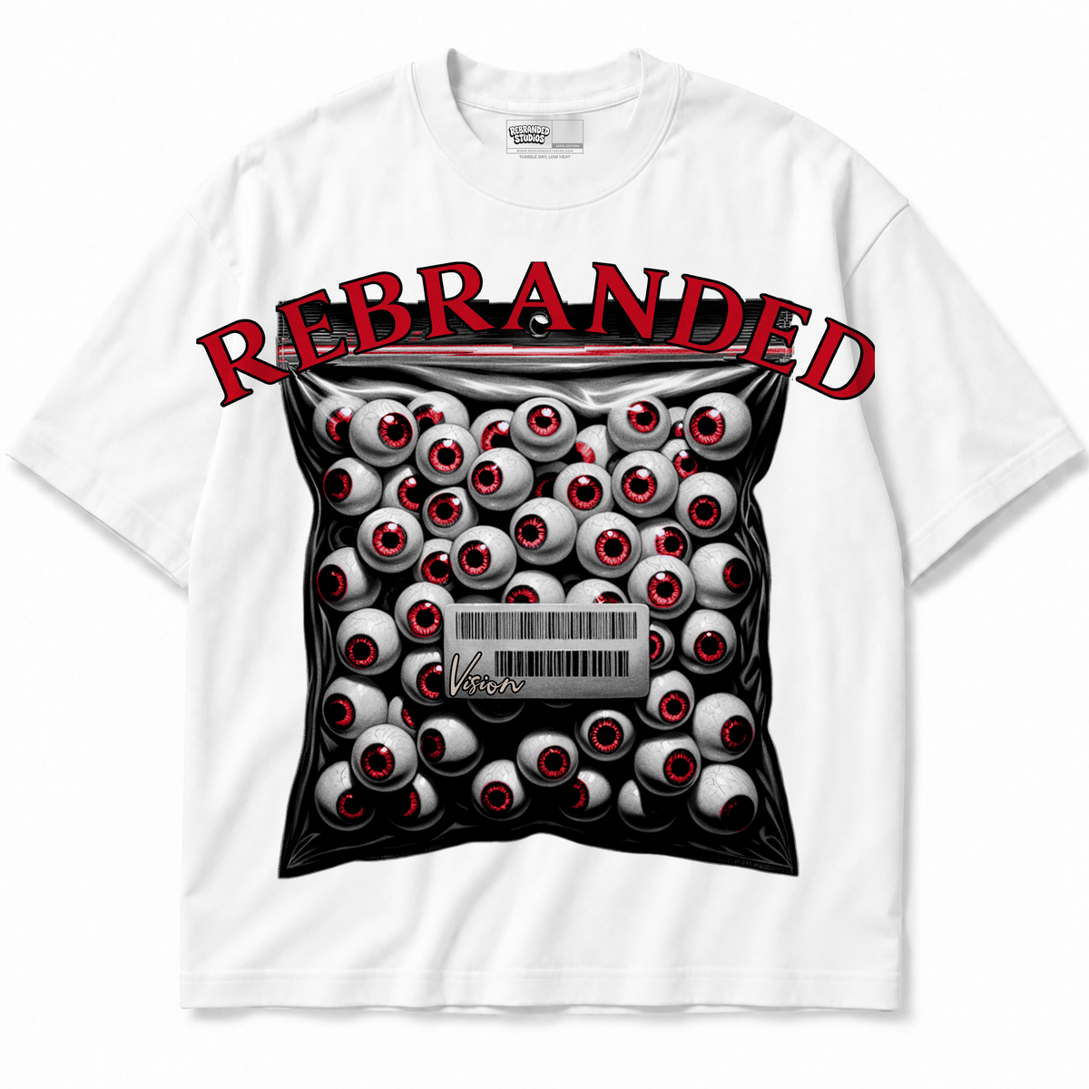 Rebranded Studios apparel — front without sneakers
