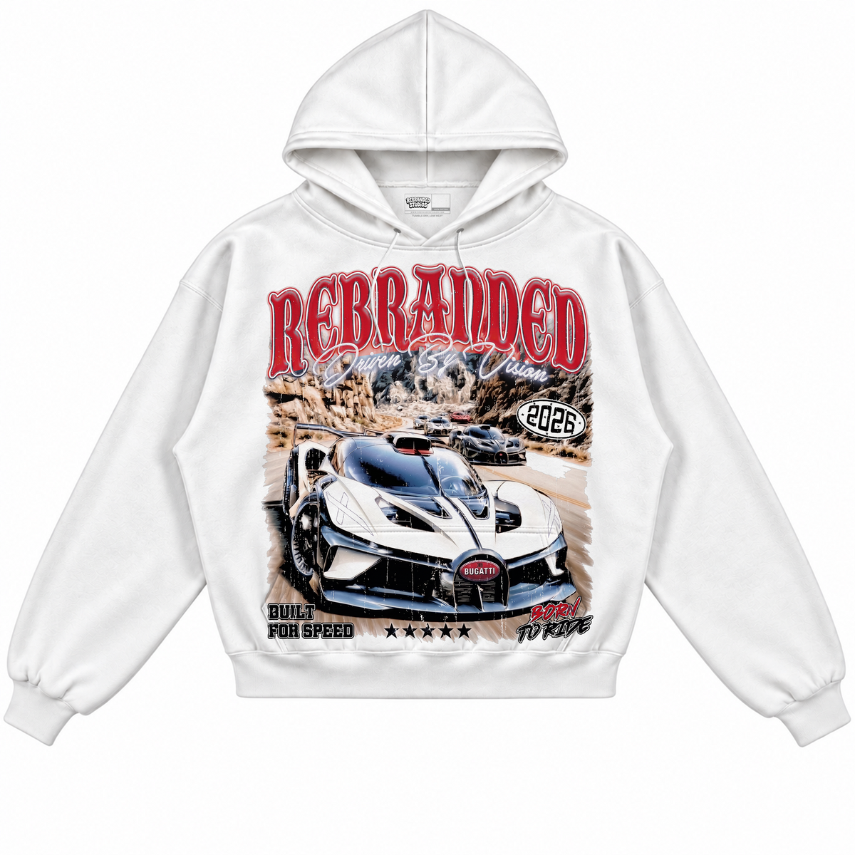 Rebranded Studios apparel — front without sneakers