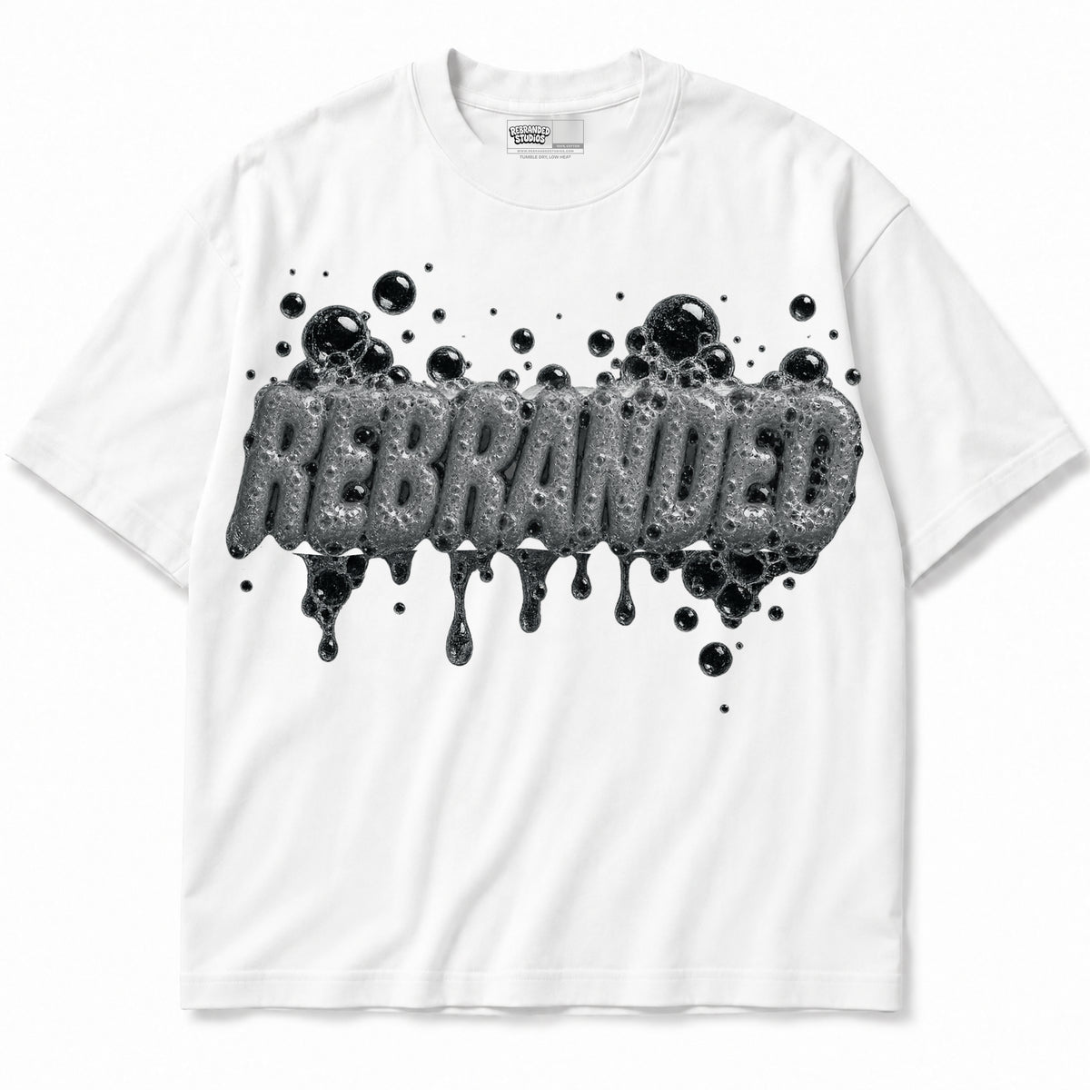 Rebranded Studios apparel — front without sneakers