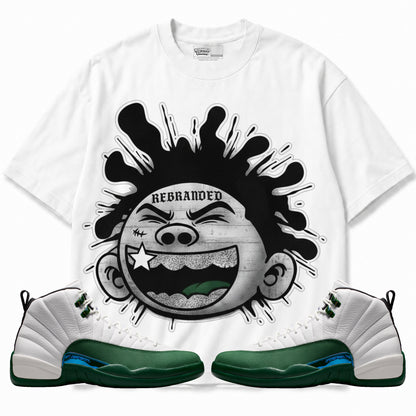 Rebranded Studios apparel — front styled with matching sneakers