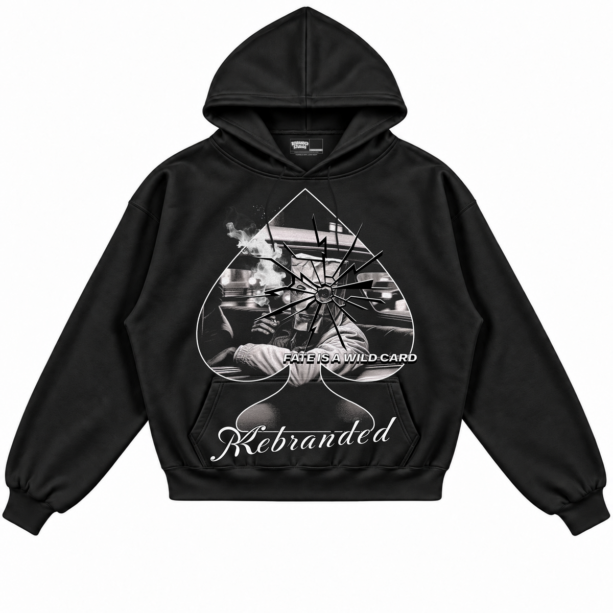 Rebranded Studios apparel — front without sneakers