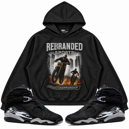 Rebranded Studios apparel — front styled with matching sneakers