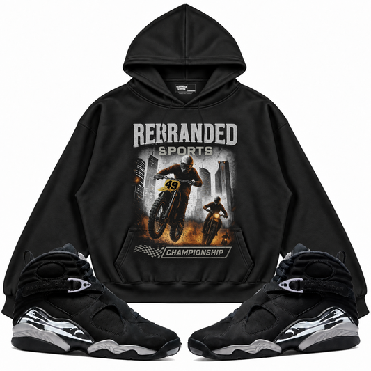 Rebranded Studios apparel — front styled with matching sneakers