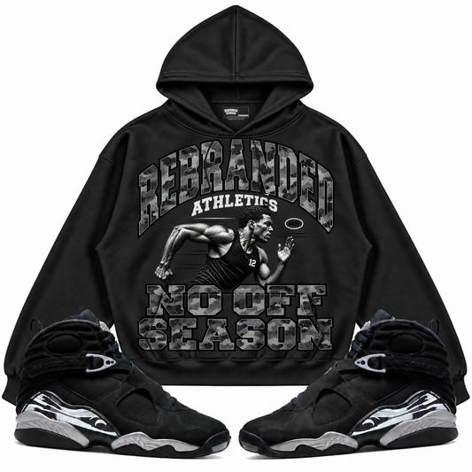 Rebranded Studios apparel — front styled with matching sneakers