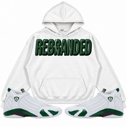 Rebranded Studios apparel — front styled with matching sneakers