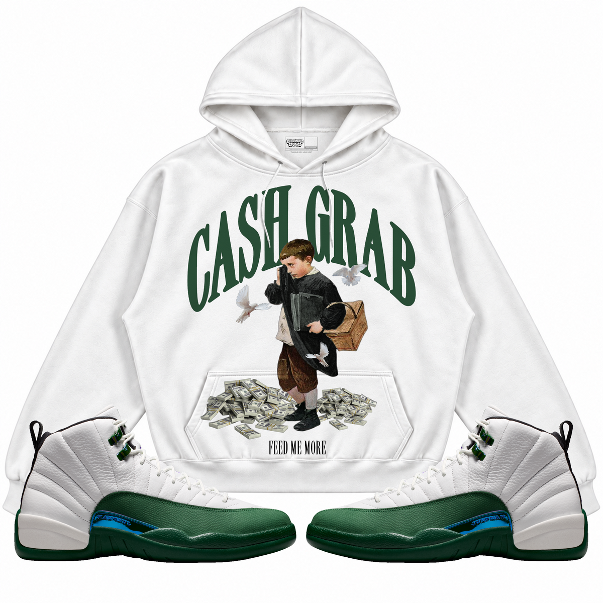Rebranded Studios apparel — front styled with matching sneakers