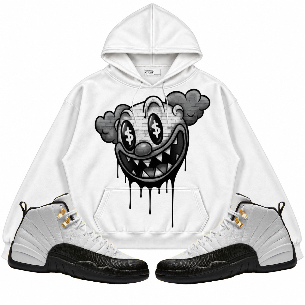 Rebranded Studios apparel — front styled with matching sneakers
