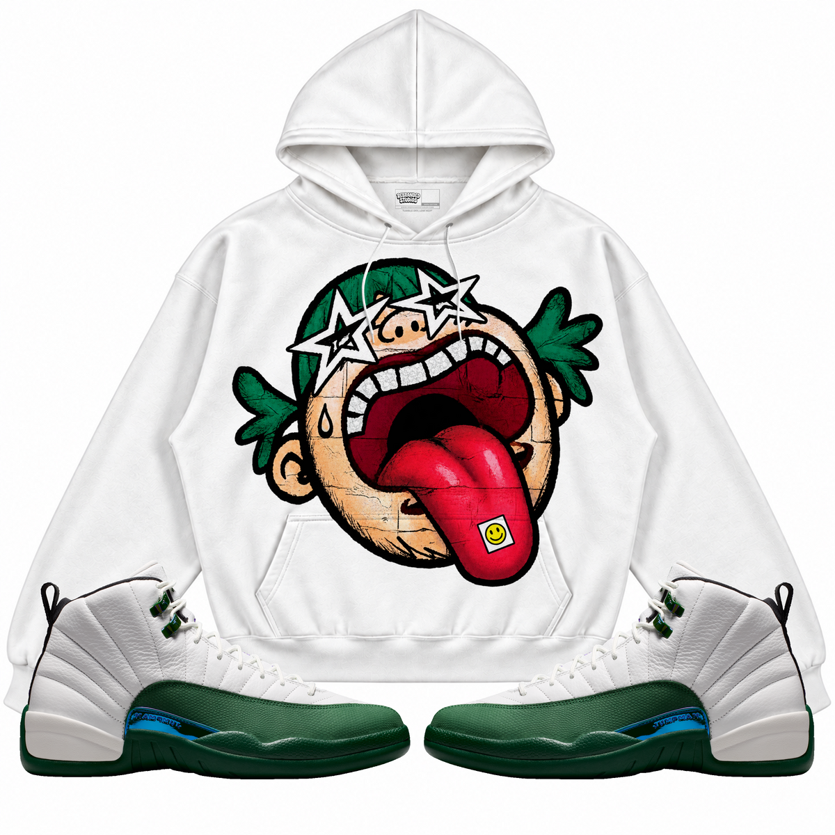 Rebranded Studios apparel — front styled with matching sneakers