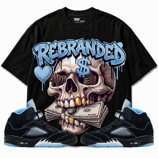 Rebranded Studios apparel — front styled with matching sneakers