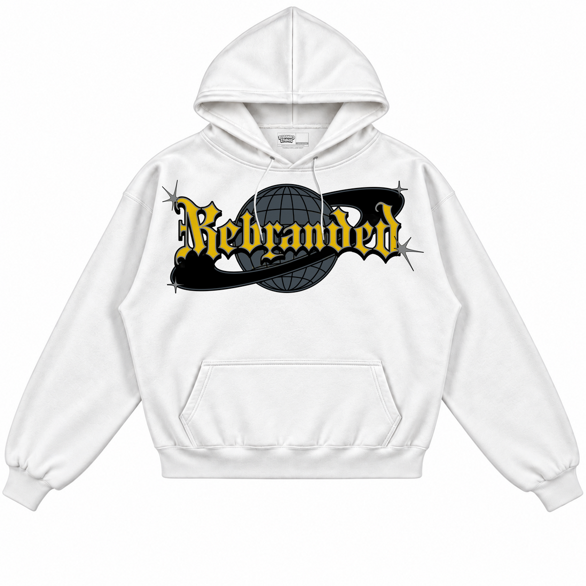 Rebranded Studios apparel — front without sneakers