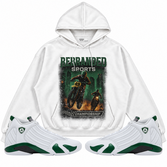Rebranded Studios apparel — front styled with matching sneakers
