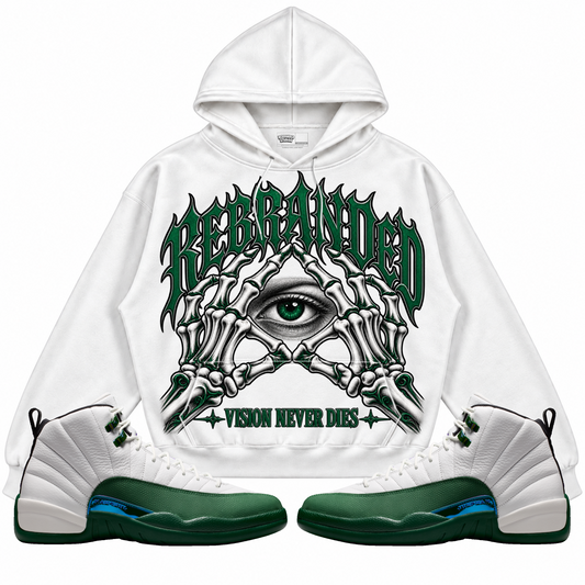 Rebranded Studios apparel — front styled with matching sneakers