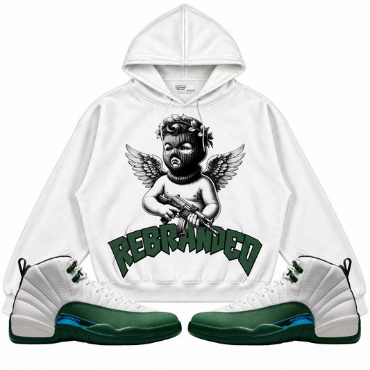 Rebranded Studios apparel — front styled with matching sneakers