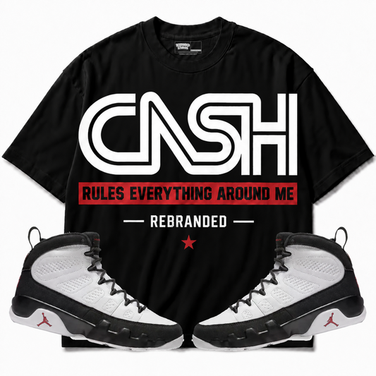 Rebranded Studios apparel — front styled with matching sneakers