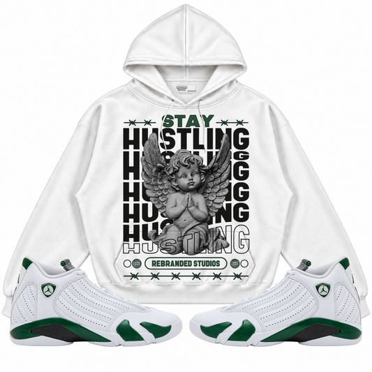 Rebranded Studios apparel — front styled with matching sneakers