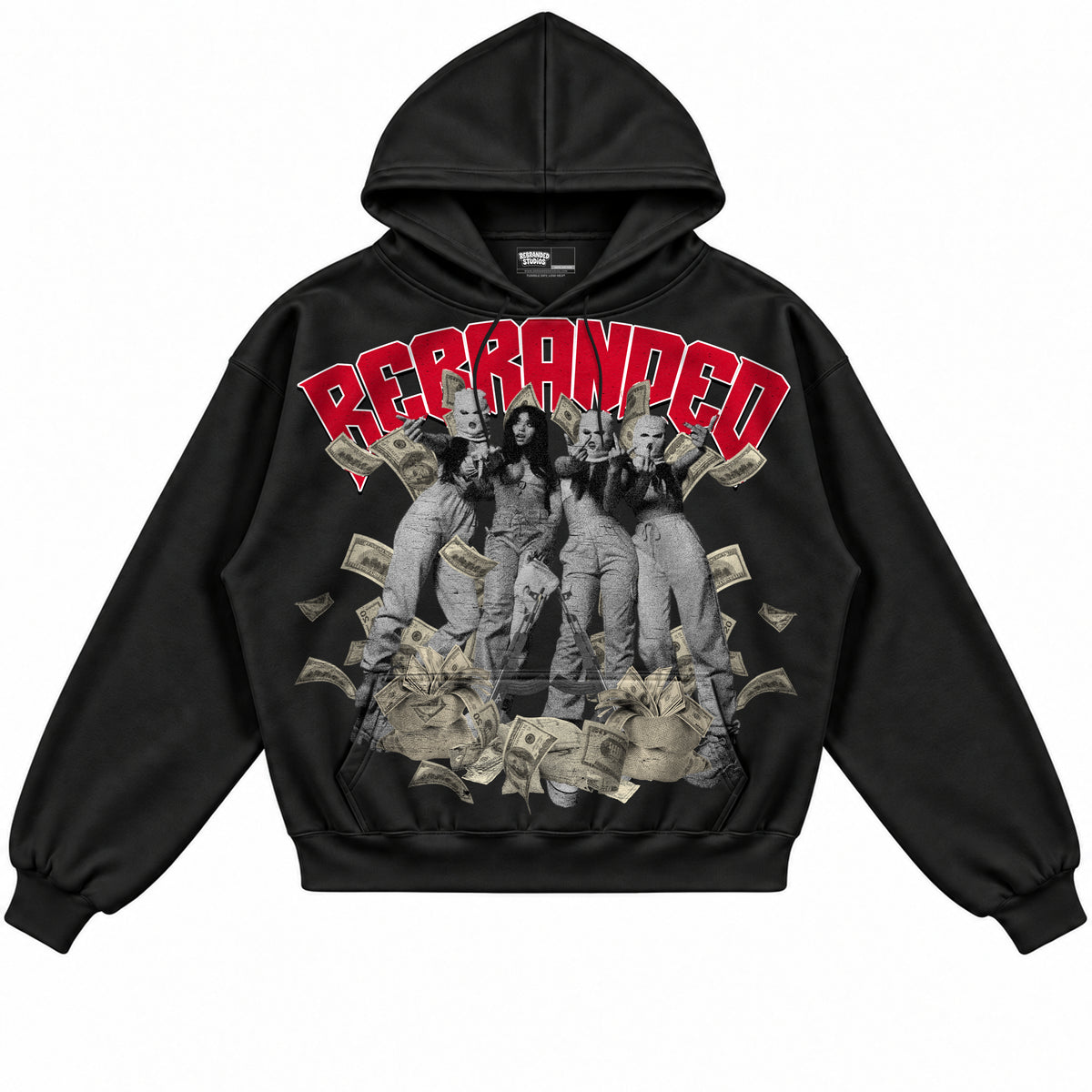 Rebranded Studios apparel — front without sneakers
