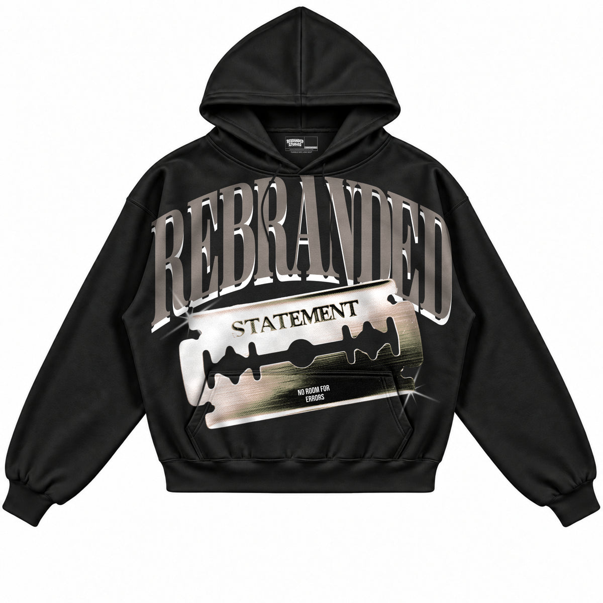 Rebranded Studios apparel — front without sneakers