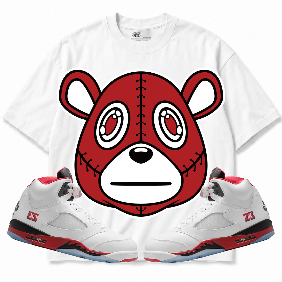 Rebranded Studios apparel — front styled with matching sneakers