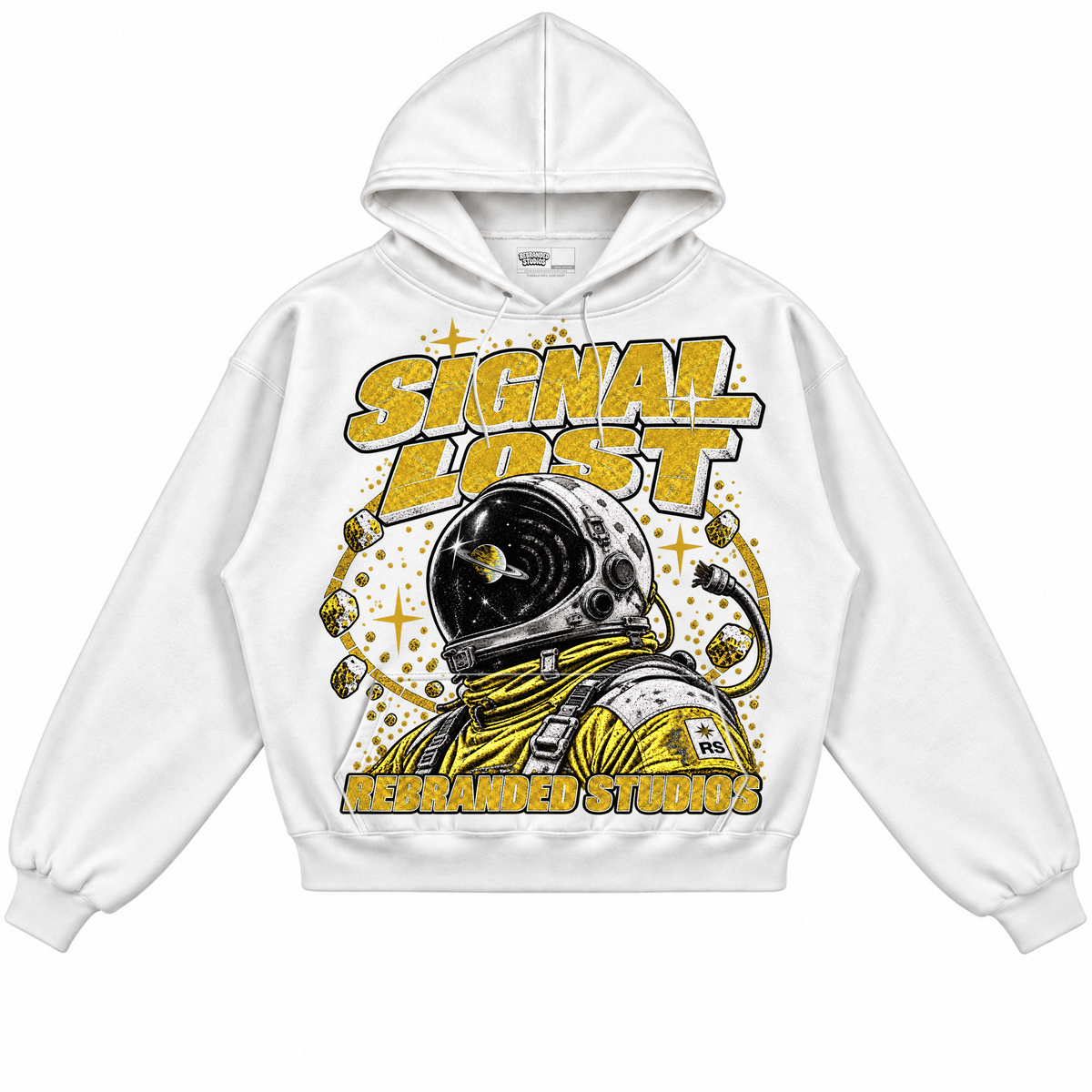 Rebranded Studios apparel — front without sneakers