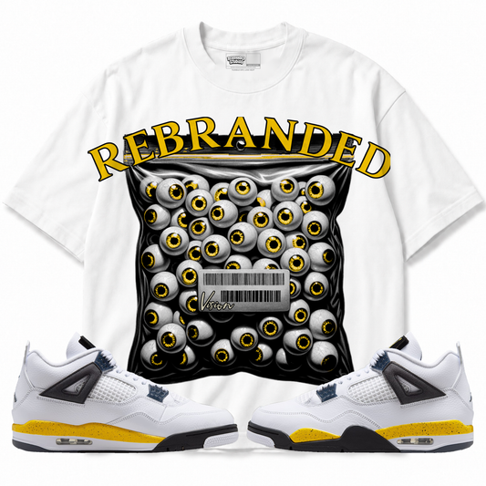 Rebranded Studios apparel — front styled with matching sneakers