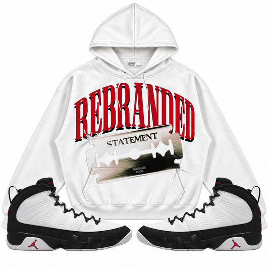 Rebranded Studios apparel — front styled with matching sneakers