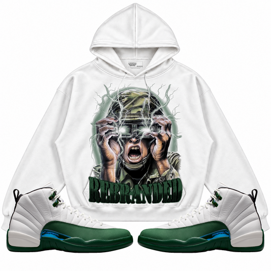 Rebranded Studios apparel — front styled with matching sneakers