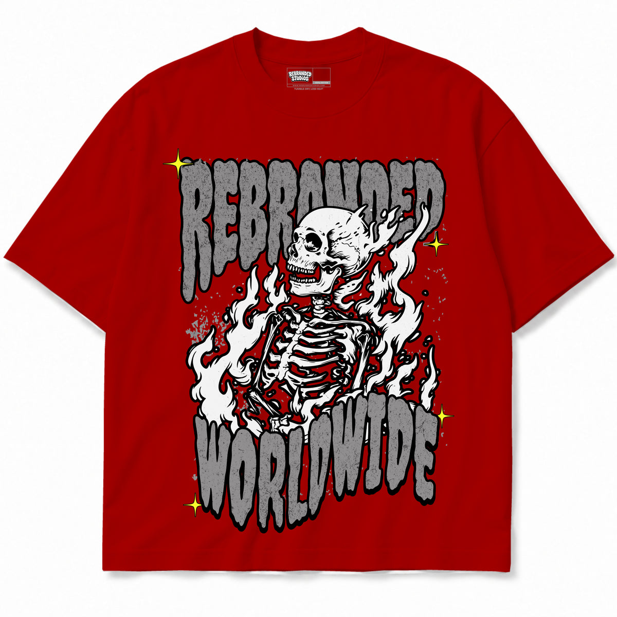 Rebranded Studios apparel — front without sneakers