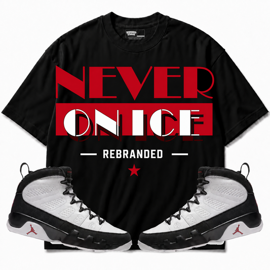 Rebranded Studios apparel — front styled with matching sneakers