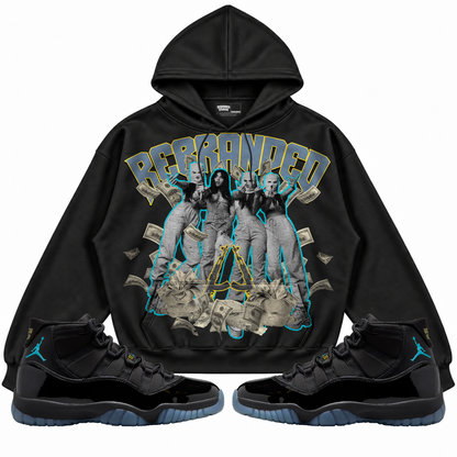 Rebranded Studios apparel — front styled with matching sneakers