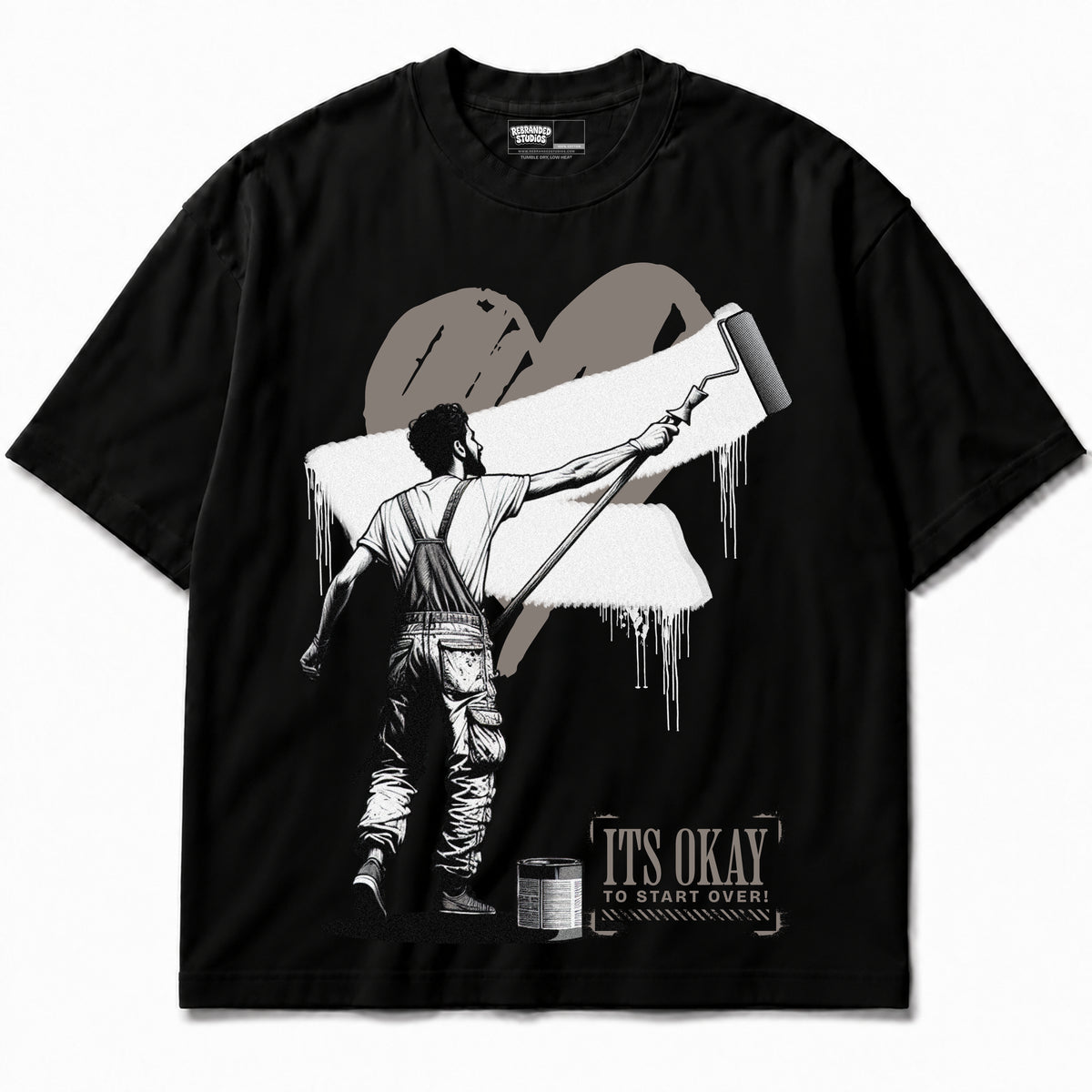Rebranded Studios apparel — front without sneakers