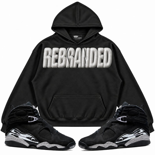 Rebranded Studios apparel — front styled with matching sneakers