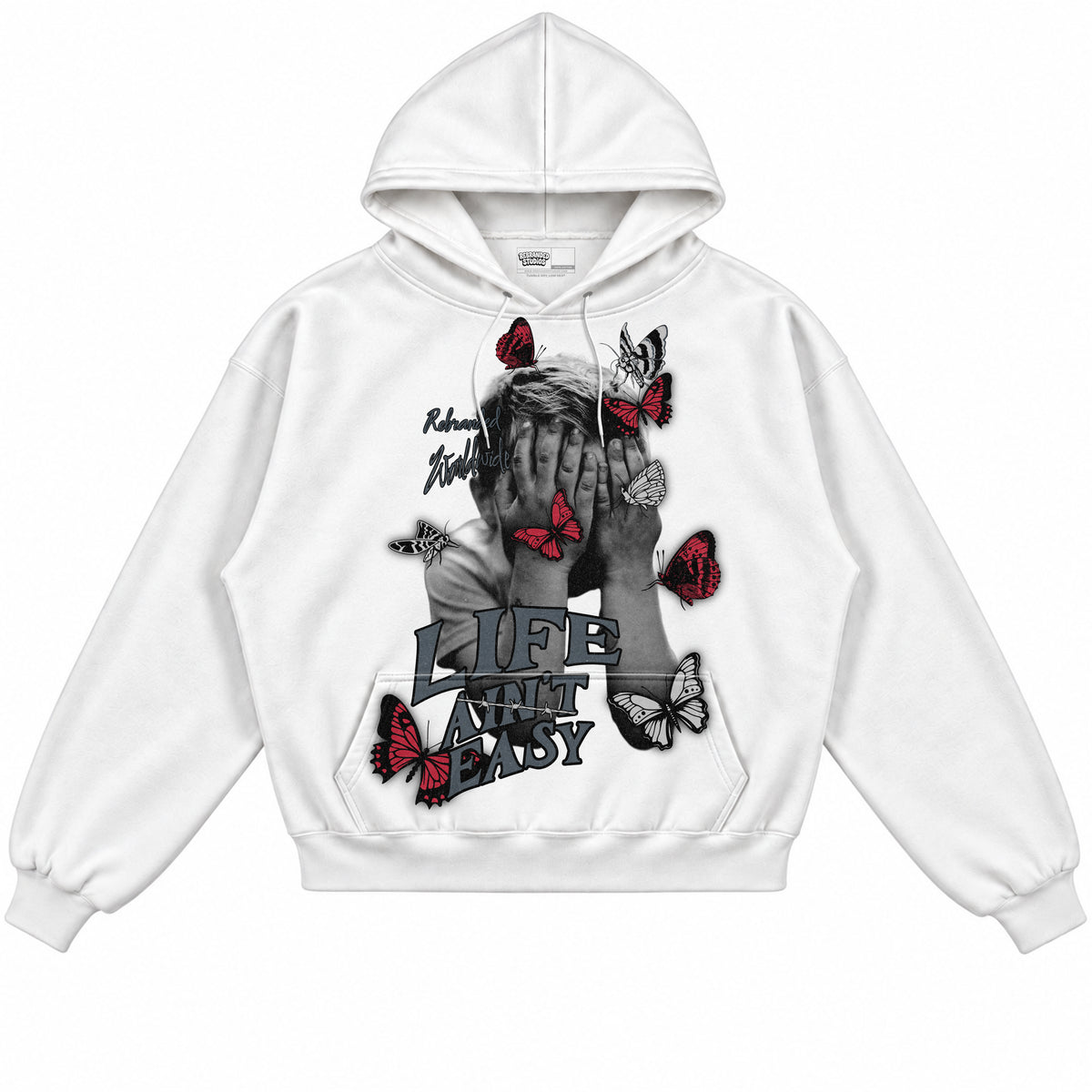 Rebranded Studios apparel — front without sneakers
