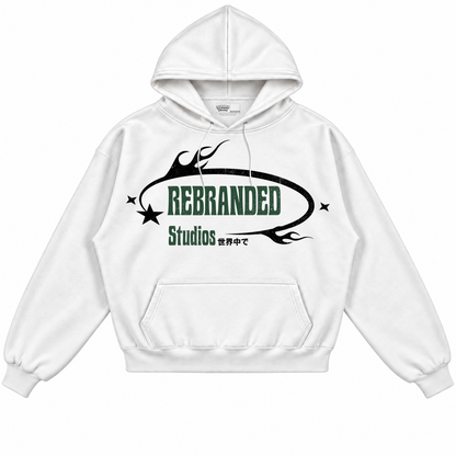 Rebranded Studios apparel — front without sneakers