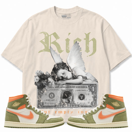 Rebranded Studios apparel — front styled with matching sneakers
