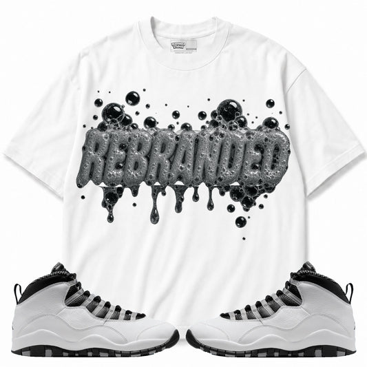 Rebranded Studios apparel — front styled with matching sneakers