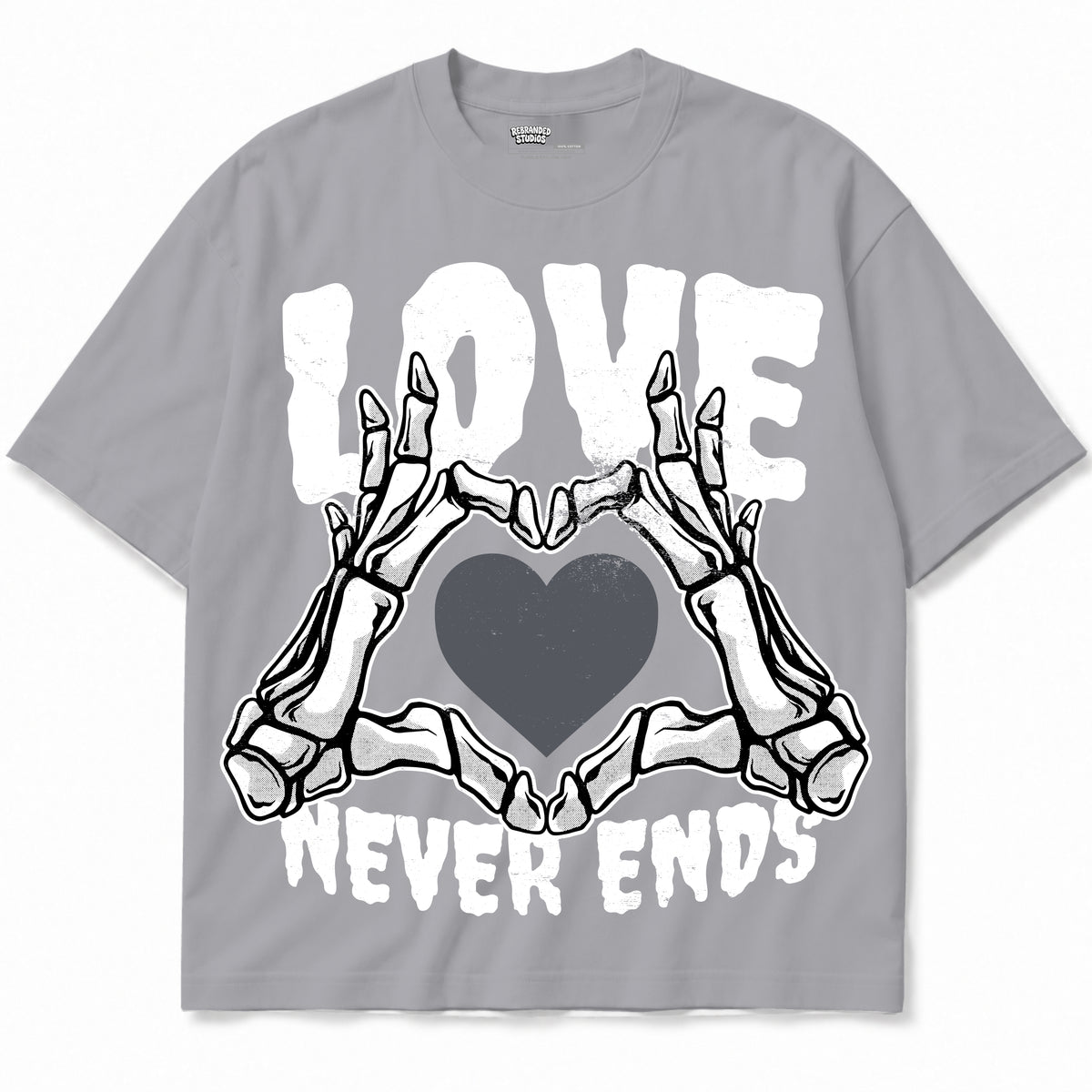 Rebranded Studios apparel — front without sneakers