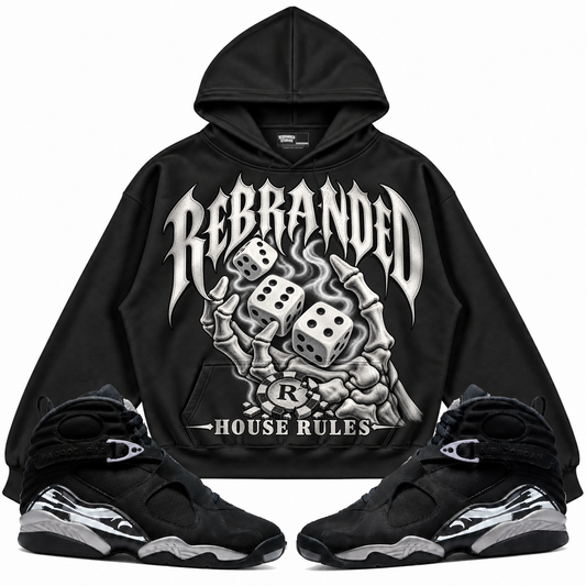 Rebranded Studios apparel — front styled with matching sneakers