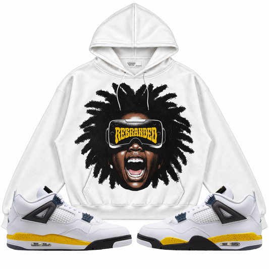 Rebranded Studios apparel — front styled with matching sneakers
